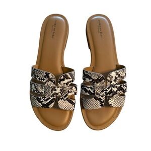 American Eagle Outfitters Snakeskin Slip On Sandals Size 8